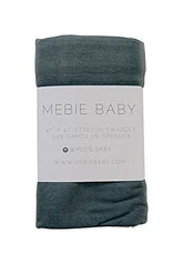 Mebie Baby Charcoal Stretch Swaddle folded for quick, tidy use.