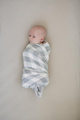 Mebie Baby Coastal Plaid Swaddle nursery setting, versatile lightweight blanket for on-the-go use