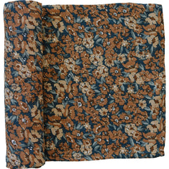 Mebie Baby Venetian Floral Swaddle close-up of soft muslin for breathable newborn comfort.
