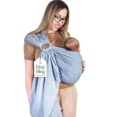 Mebien Ring Sling Dark Blue carry: soft breathable fabric for quick cuddles.