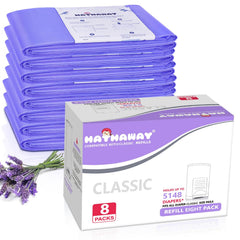 MED diaper pail refill lavender 8-pack for long-lasting freshness in busy nurseries