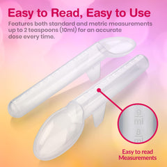 MEDca dishwasher-safe medicine spoon shown for simple cleanup after use