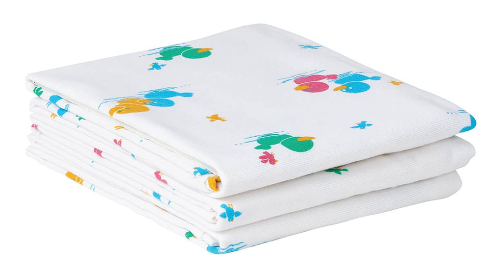 Medline baby blanket duck print folded showing soft breathable cotton for snuggling