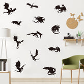 MEFOSS large dragon wall decal in a kids room as a bold focal point for imaginative play