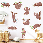 MEFOSS sloth wall decal on nursery wall for playful decor ideas.