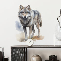 MEFOSS wolf wall decal with watercolor pattern adds playful charm to kids rooms