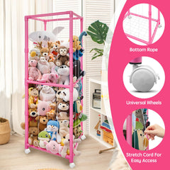 Megapuxin mesh-bottom pocket keeps toys secure during moves or cleanups