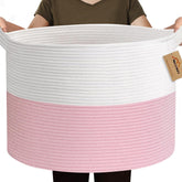 MEGASKET 115L pink basket toy storage keeps floors clear and toys organized.