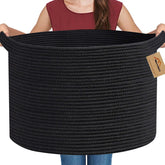 MEGASKET blanket basket closeup weave shows sturdy rope construction for durable storage.