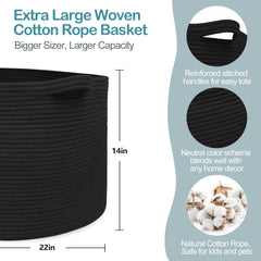 MEGASKET blanket basket in living room demonstrates decorative storage for blankets and pillows.