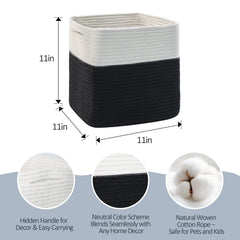 MEGASKET cotton rope basket closeup showcases chemical-free, kid-safe toy storage.