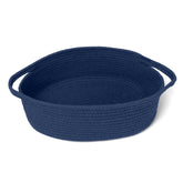 MEGASKET dark blue small woven basket 13x9x5 for stylish storage in any room.