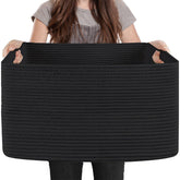 MEGASKET extra-large rectangle basket stores blankets with ample 87L capacity.
