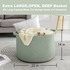 MEGASKET living-room storage basket showcases stylish mossy-green decor for organized spaces.