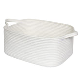 MEGASKET white cotton rope basket in nursery for stylish toy and diaper storage.