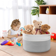 MEGASKET XXXL storage bin with reinforced handles for easy transport between rooms.