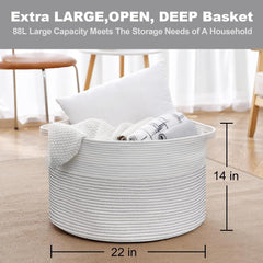 MEGASKET XXXL two-toned neutral design blends with boho to modern decor.