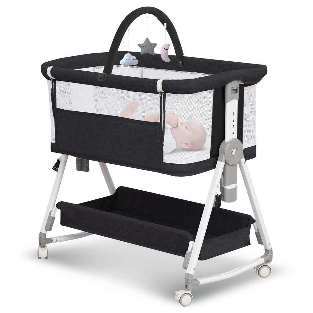 MEICHYUN 3-in-1 bassinet standalone for bedside or nursery use.
