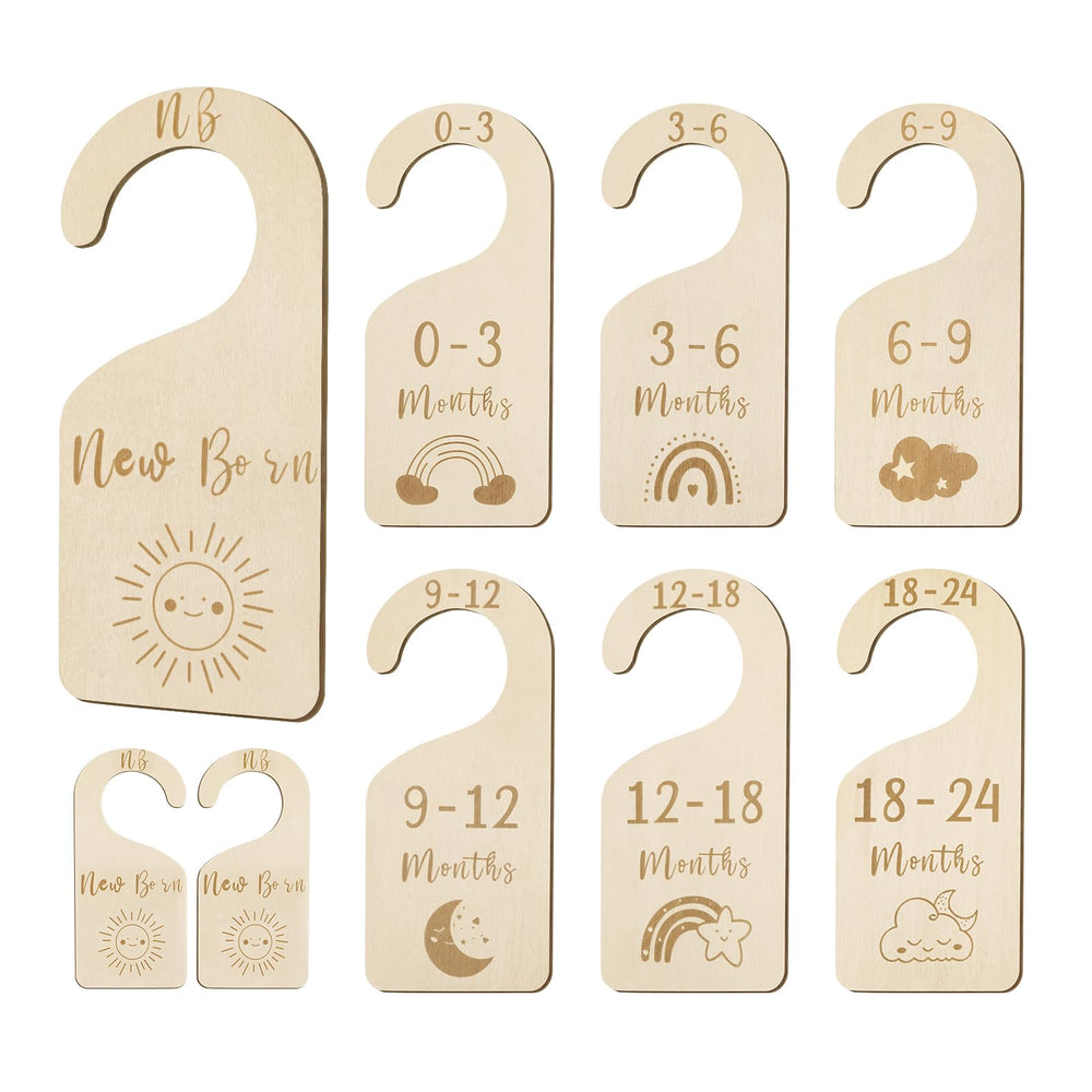 MEILIDY baby closet dividers front view clearly indicate sizes for quick outfit planning.