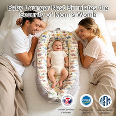 Meindoovm baby lounger adjustable buckle β grows with baby for supervised use.