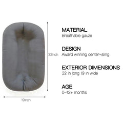 Meindoovm Baby Lounger breathable organic cotton fabric for gentle touch.