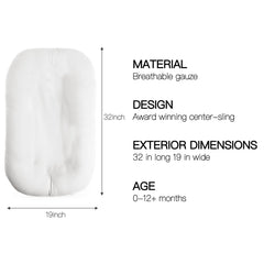 Meindoovm baby lounger breathable organic cotton close-up, promotes gentle comfort