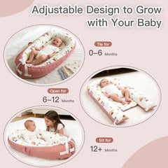 Meindoovm baby lounger with carry handles ready for travel and around-the-house use.