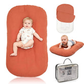 Meindoovm baby lounger cover closeup reveals breathable fabric for gentle newborn comfort.