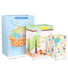 Meirus jungle design gift bag ready for baby shower favors.