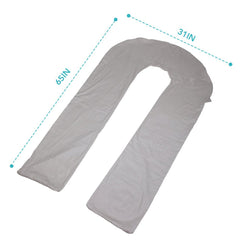 Meiz full pregnancy pillow cover zipper close-up highlights easy on/off and machine washability.