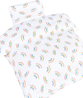 MEJU Dot Rainbow duvet cover close-up highlighting soft cotton comfort for night-time slumber.
