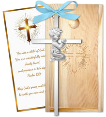 Meliatomia 6in praying cross boy—baptism keepsake with thoughtful religious symbolism.
