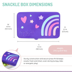 melii Mini Snackle Box kid-friendly lid enables easy independent snacking for preschoolers.