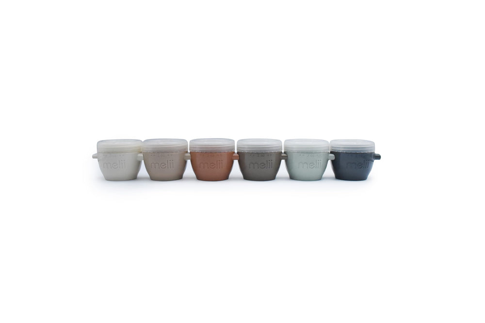 melii Snap & Go pods with closed lids for mess-free baby meals