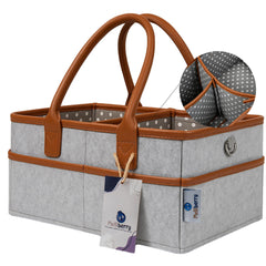 Melliberry diaper caddy with handle for easy transport