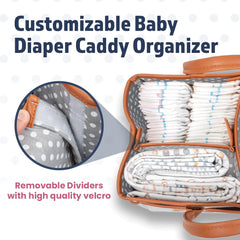 Melliberry diaper caddy in a tidy nursery setup