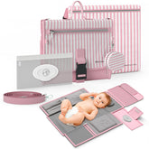 Mellories portable diaper pad open compartments shown for organized on-the-go diaper changes