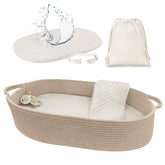 Meloom baby changing basket taupe in nursery ready for easy diaper changes