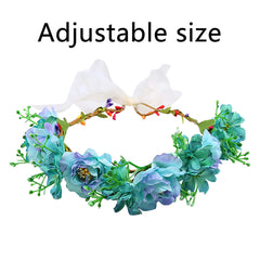 Memeyou adjustable flower crown – satin petals and secure fit.