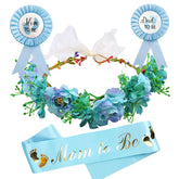 Memeyou baby shower flower crown – adjustable, comfortable for photos.
