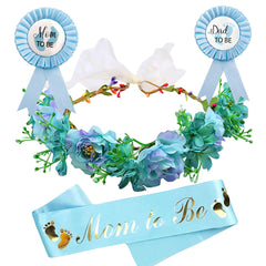 Memeyou baby shower flower crown – adjustable, comfortable for photos.
