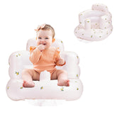 Mengduxd inflatable baby seat in purple and olive colors, ideal for travel-ready feeding