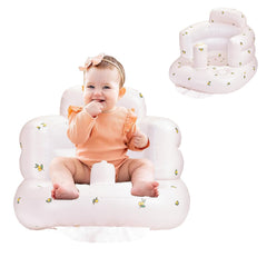 Mengduxd inflatable baby seat in purple and olive colors, ideal for travel-ready feeding