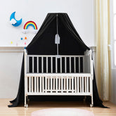 Mengersi blackout sleep tent on crib setup for restful sleep.