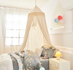 Mengersi kids bed canopy center-hanging-ring for easy setup