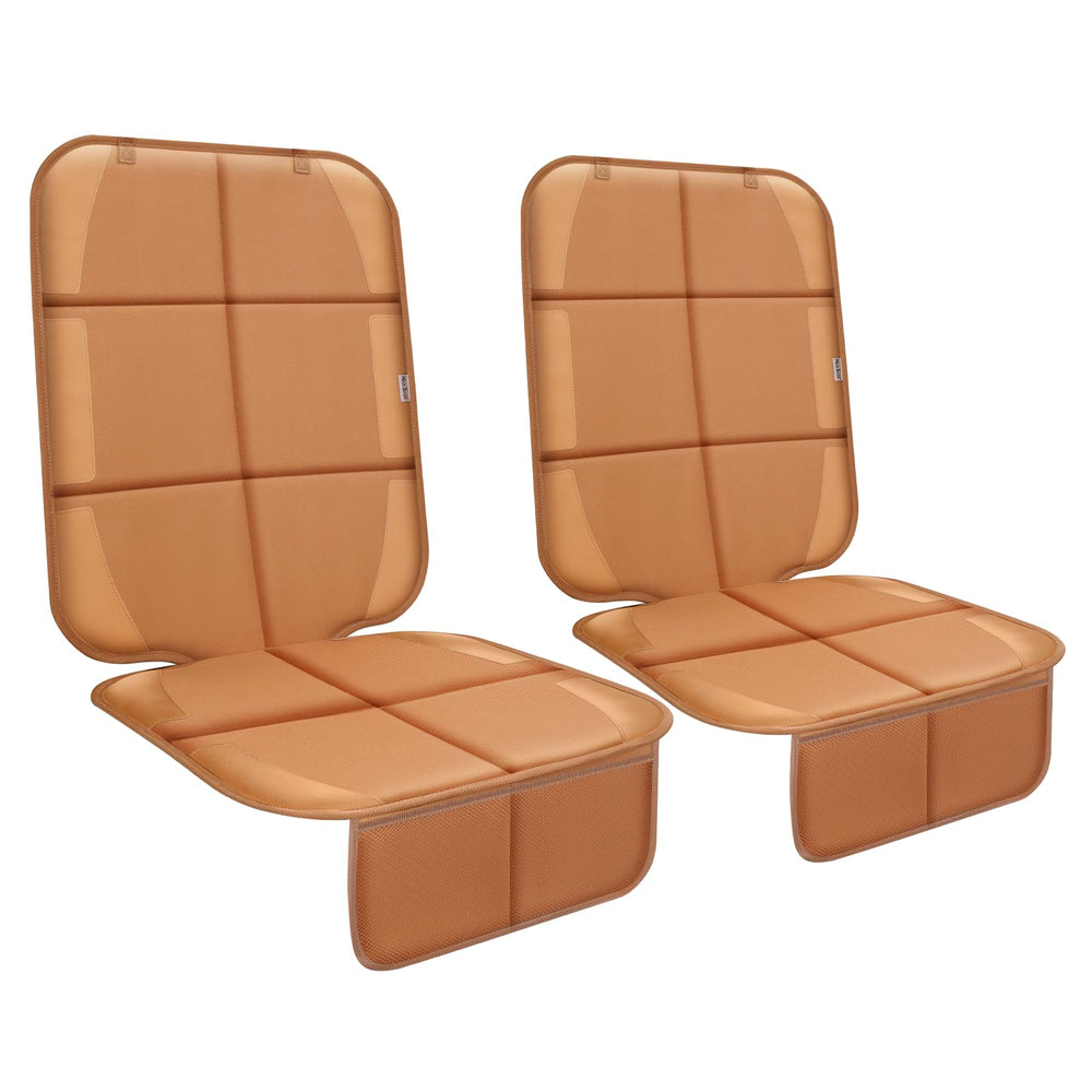 Meolsaek car seat protector close-up of 600D fabric and PVC corner for durable protection.
