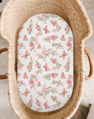 Meowcards bassinet sheet rectangle-fit—secure elastic edge for a snug, safe bassinet.