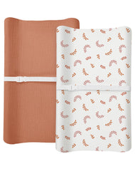 Meowcards changing pad cover brick-leaf pattern fits standard pads for easy diaper changes