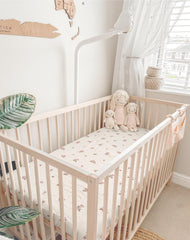 Meowcards nursery-bedding-style-vintage shot highlighting coordinated decor with soft fabric