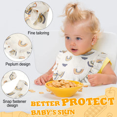 Mepase bibs feature a cute ruffled design for stylish daily outfits.